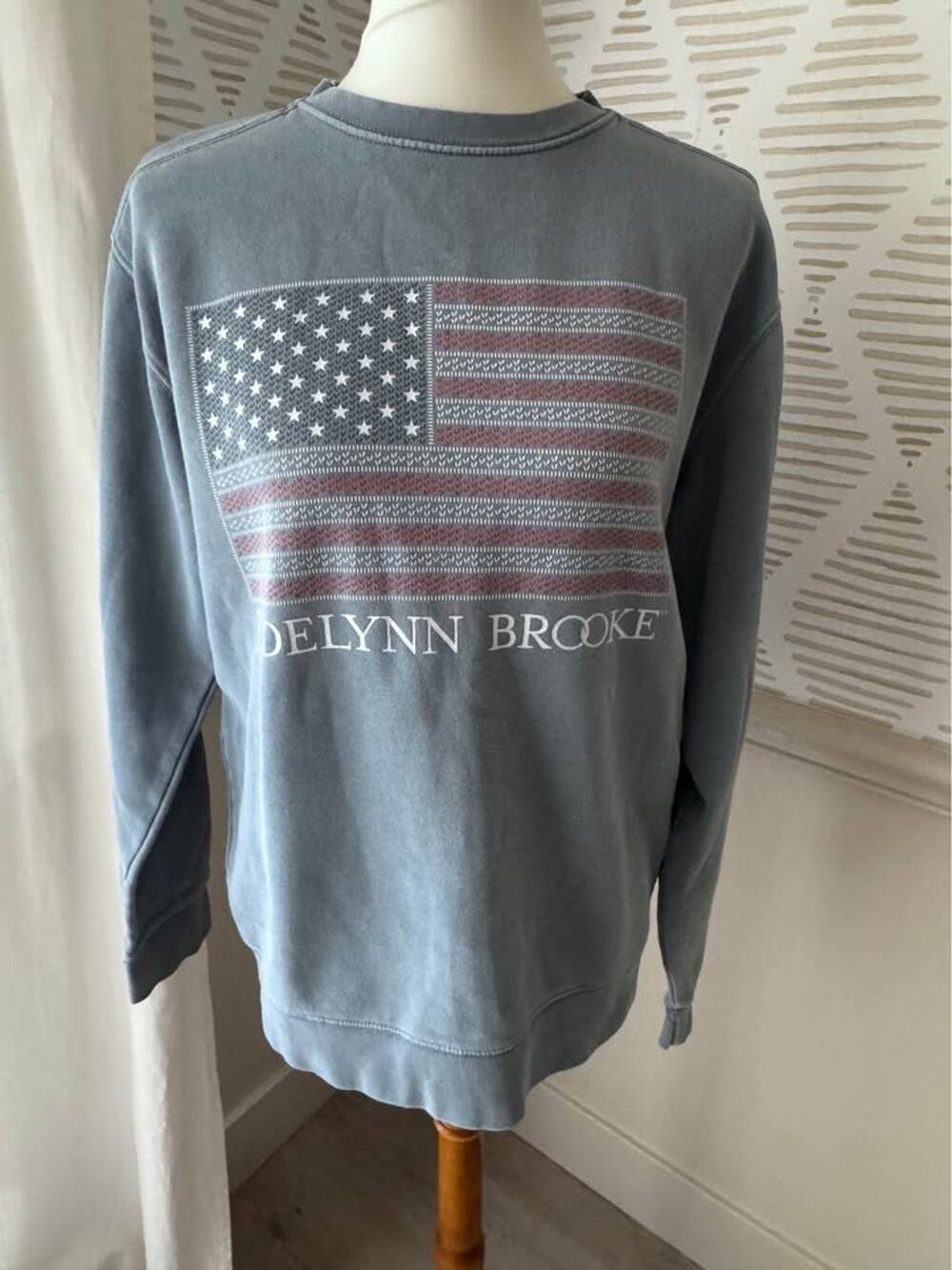 Jadelynn Brooke Small America is Too Good for Small Dreams Sweatshirt Blue Jean